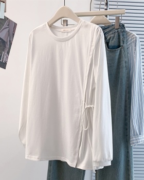 Unique frenum tops all-match irregular T-shirt