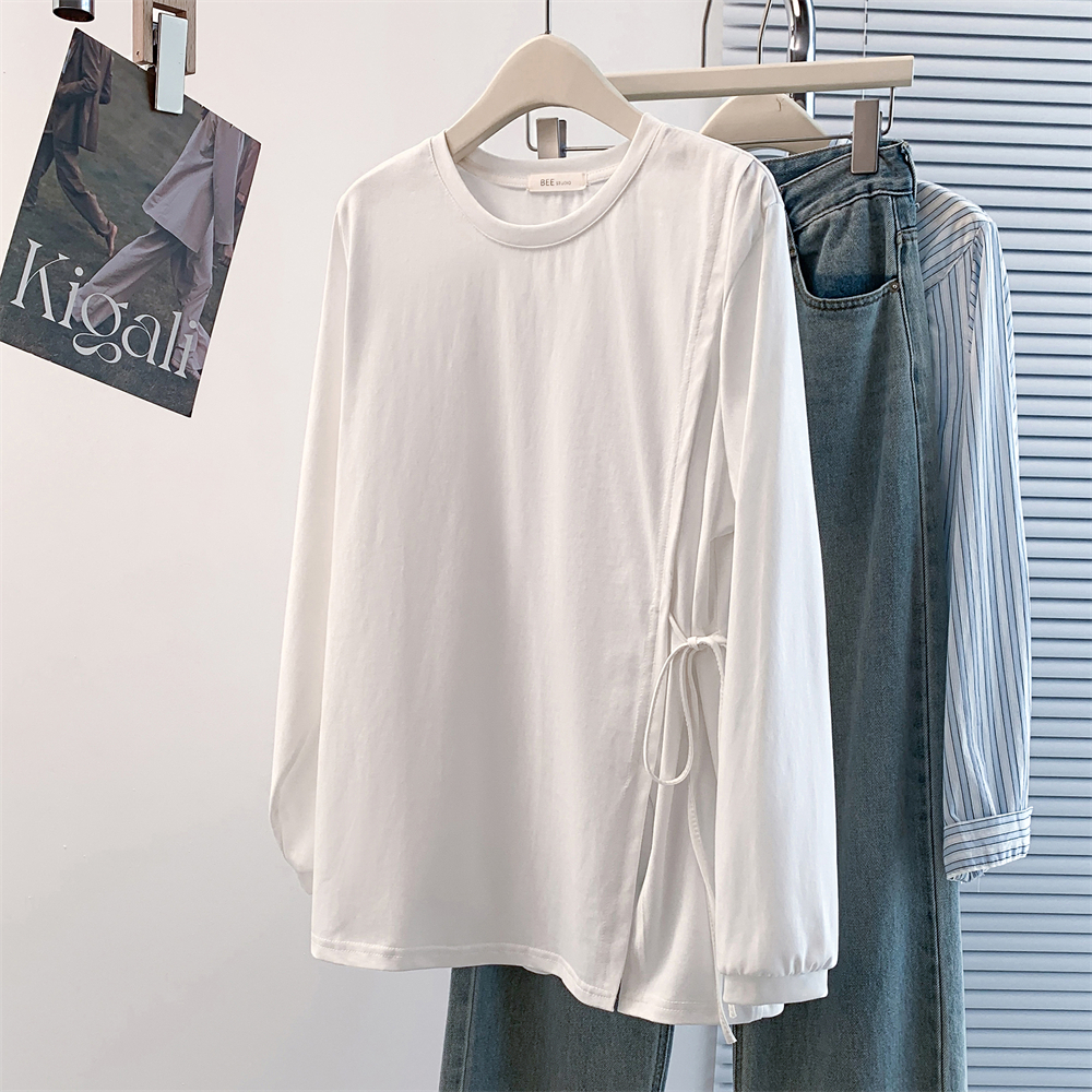 Unique frenum tops all-match irregular T-shirt