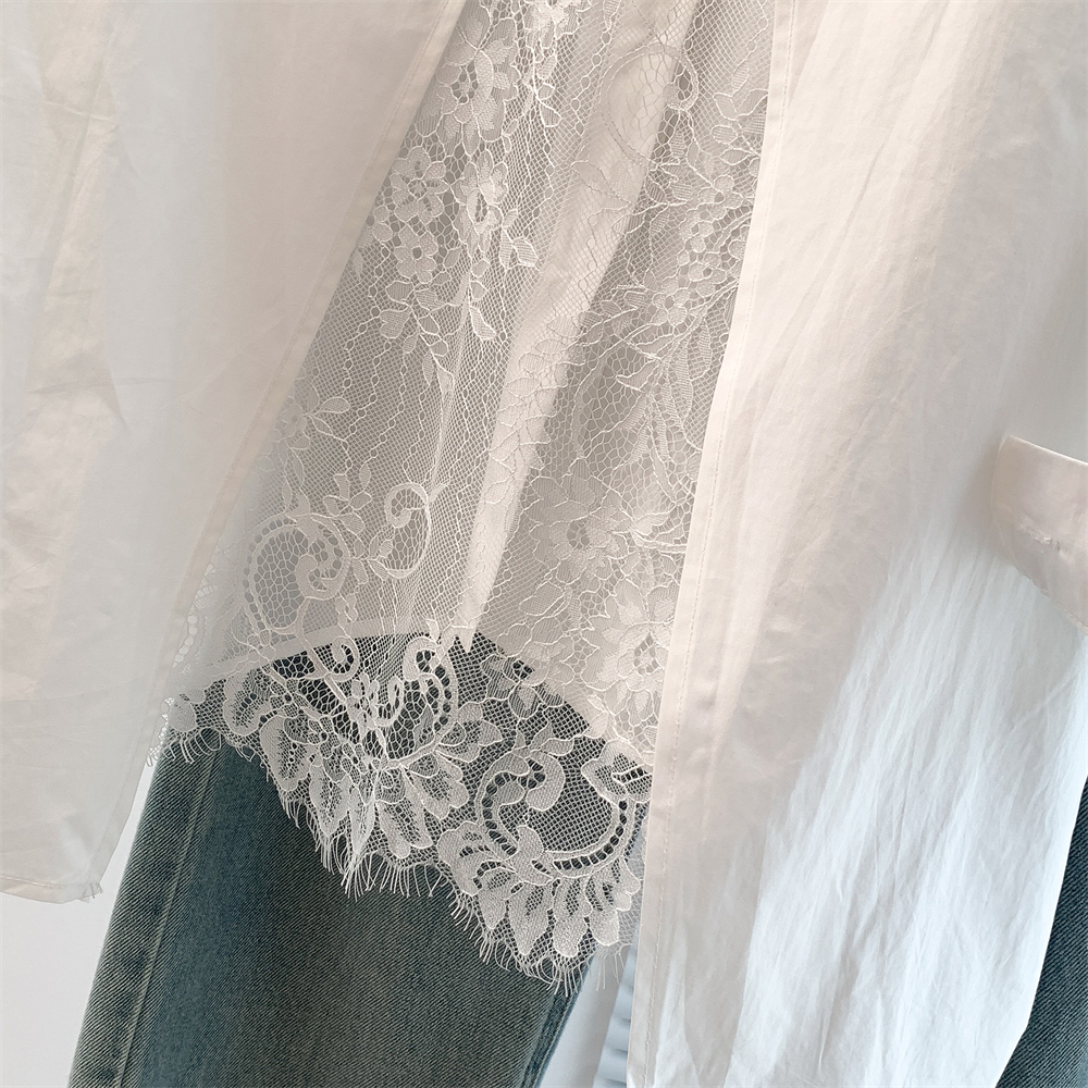 Long splice back split spring and summer shirt for women