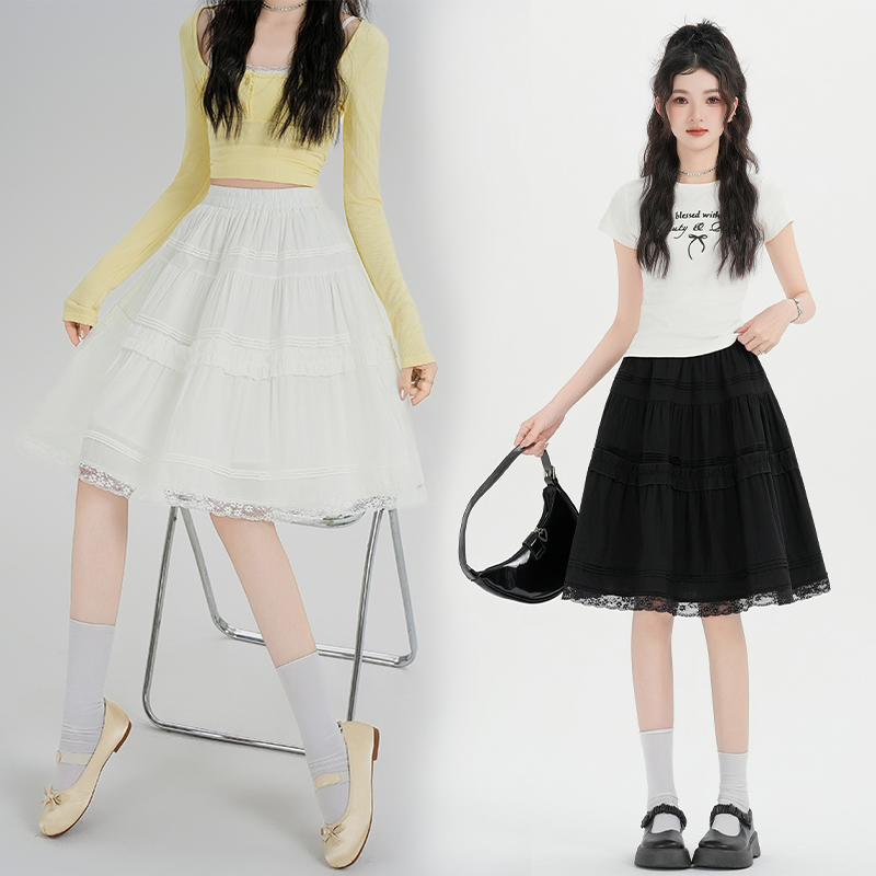 Ballet white short skirt high waist skirt for women