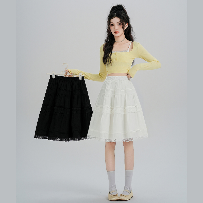 Ballet white short skirt high waist skirt for women