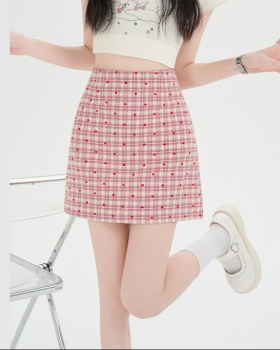 All-match A-line heart split high waist skirt for women