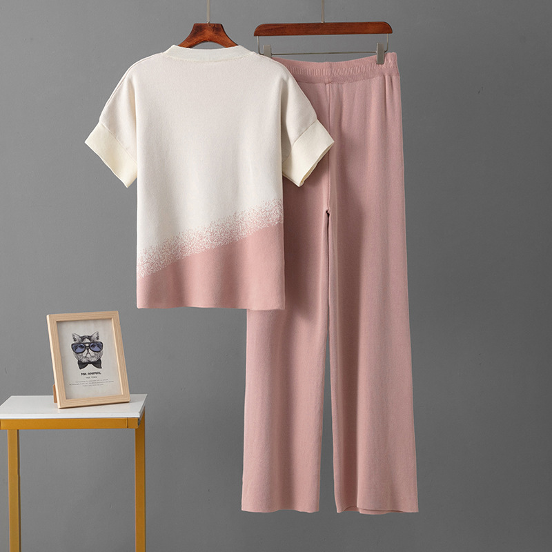 Sports sweater Western style wide leg pants a set for women