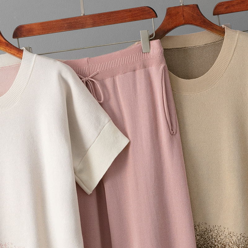 Sports sweater Western style wide leg pants a set for women