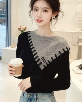 Irregular loose bottoming shirt slim sweater for women