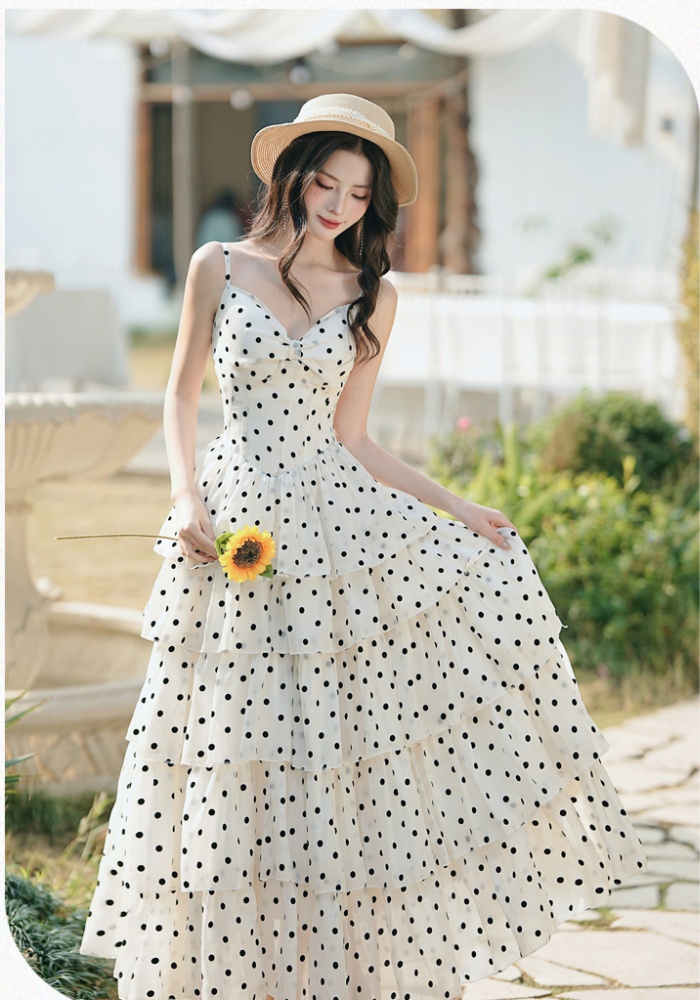 Cake vacation cardigan polka dot dress a set
