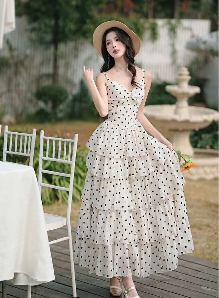 Cake vacation cardigan polka dot dress a set