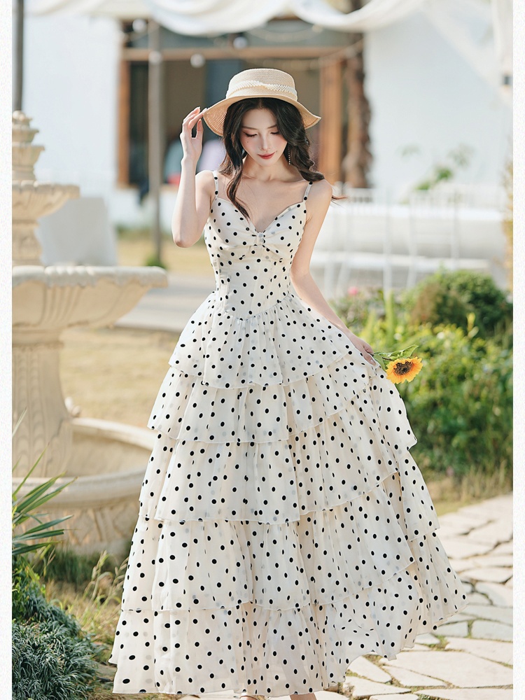 Cake vacation cardigan polka dot dress a set
