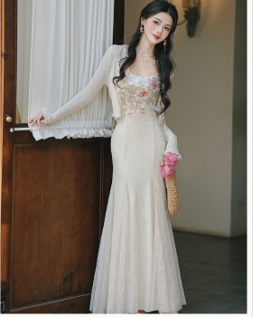 Vacation embroidery strap dress lace cardigan a set