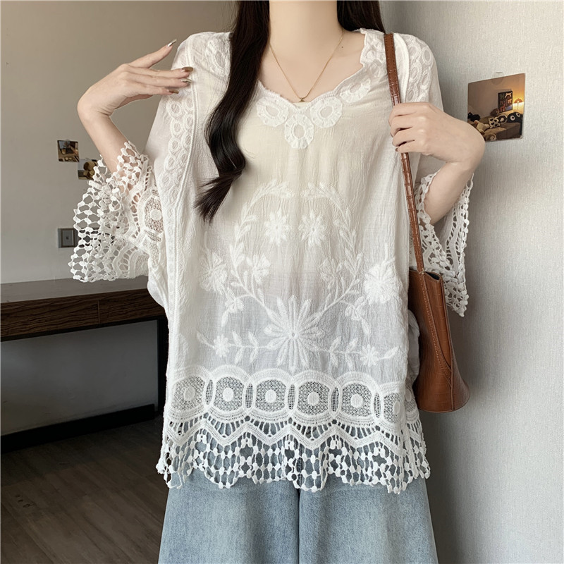 Hollow embroidery tassels large yard lace tops