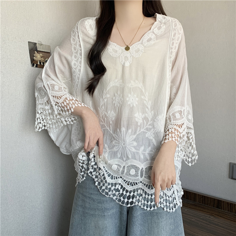 Hollow embroidery tassels large yard lace tops