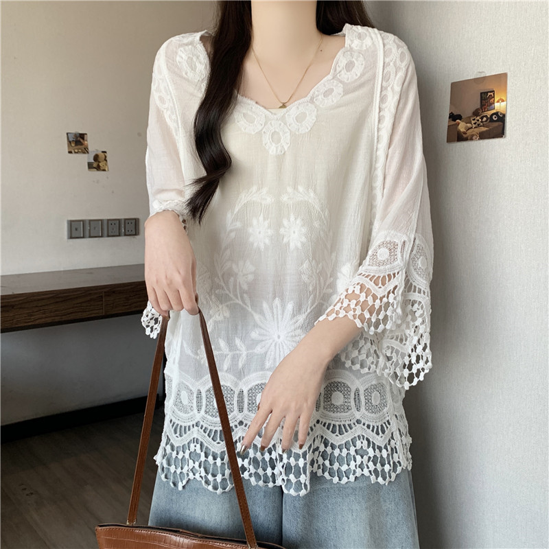 Hollow embroidery tassels large yard lace tops