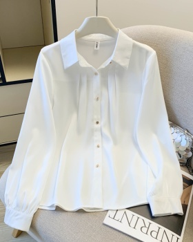 Satin spring simple commuting shirt profession Casual fashion tops