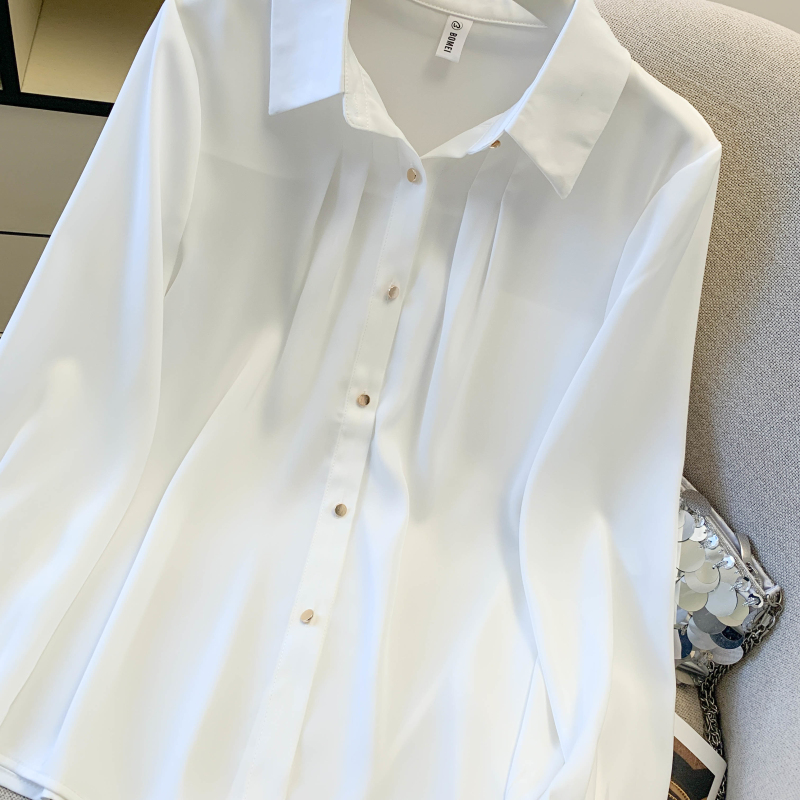 Satin spring simple commuting shirt profession Casual fashion tops
