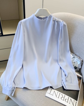 Chiffon satin shirt temperament pullover tops for women
