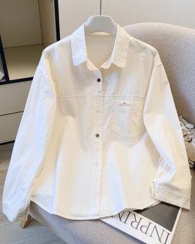 Long sleeve college style shirt colors buckle coat for women