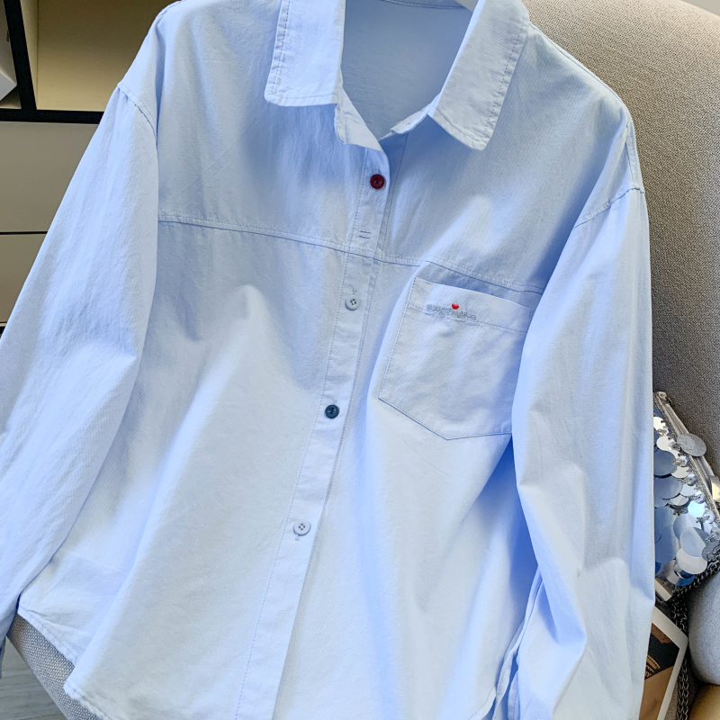 Long sleeve college style shirt colors buckle coat for women