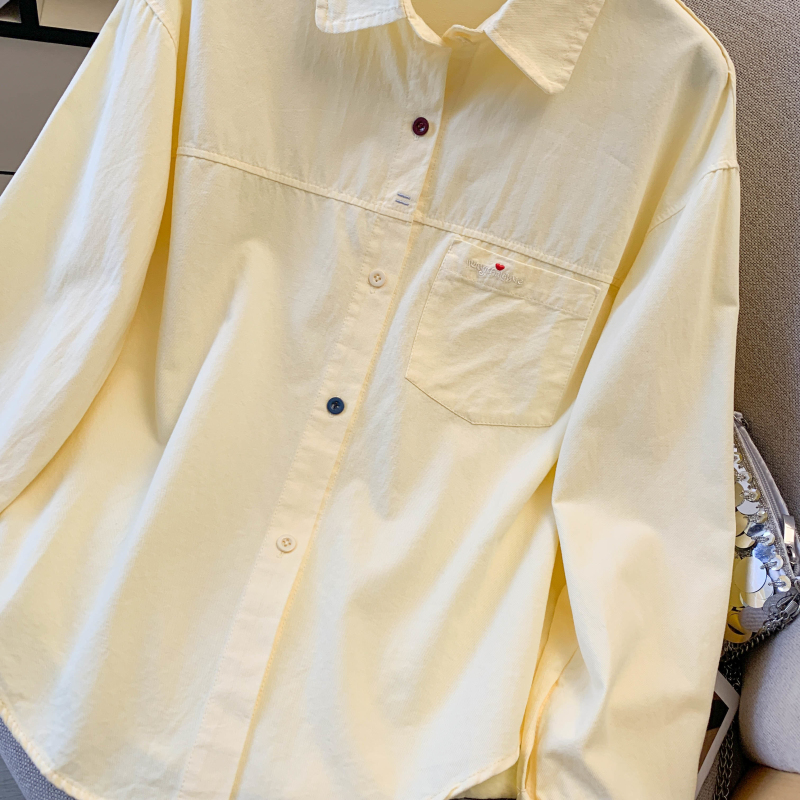 Long sleeve college style shirt colors buckle coat for women