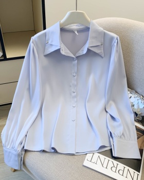 Personality long sleeve shirt spring pure tops for women