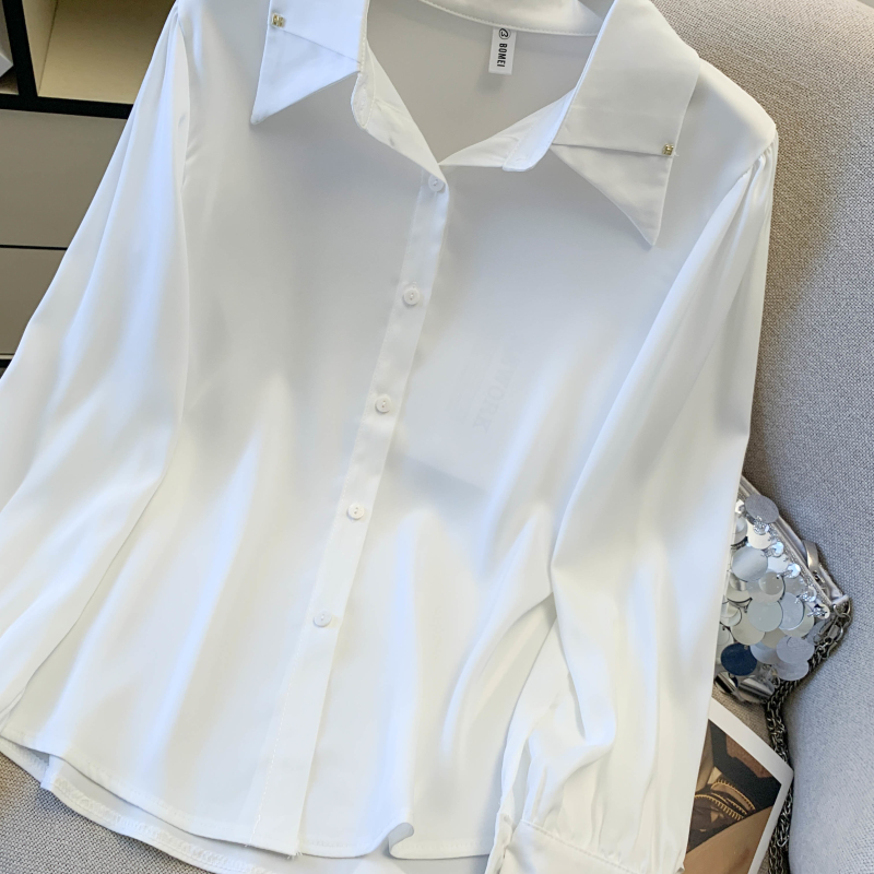 Personality long sleeve shirt spring pure tops for women