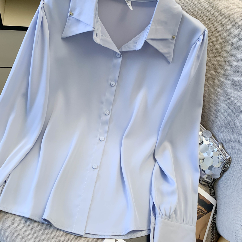 Personality long sleeve shirt spring pure tops for women