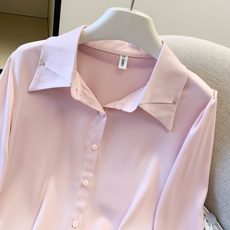 Personality long sleeve shirt spring pure tops for women