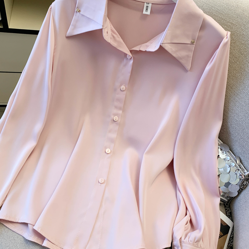 Personality long sleeve shirt spring pure tops for women