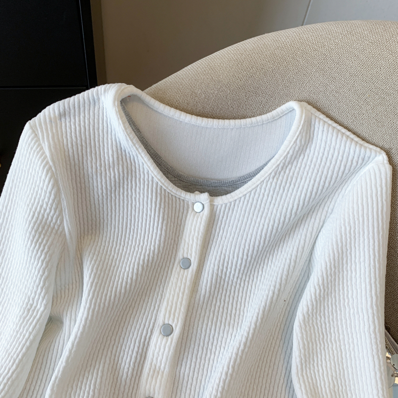 Lazy long sleeve cardigan spring drawstring tops for women