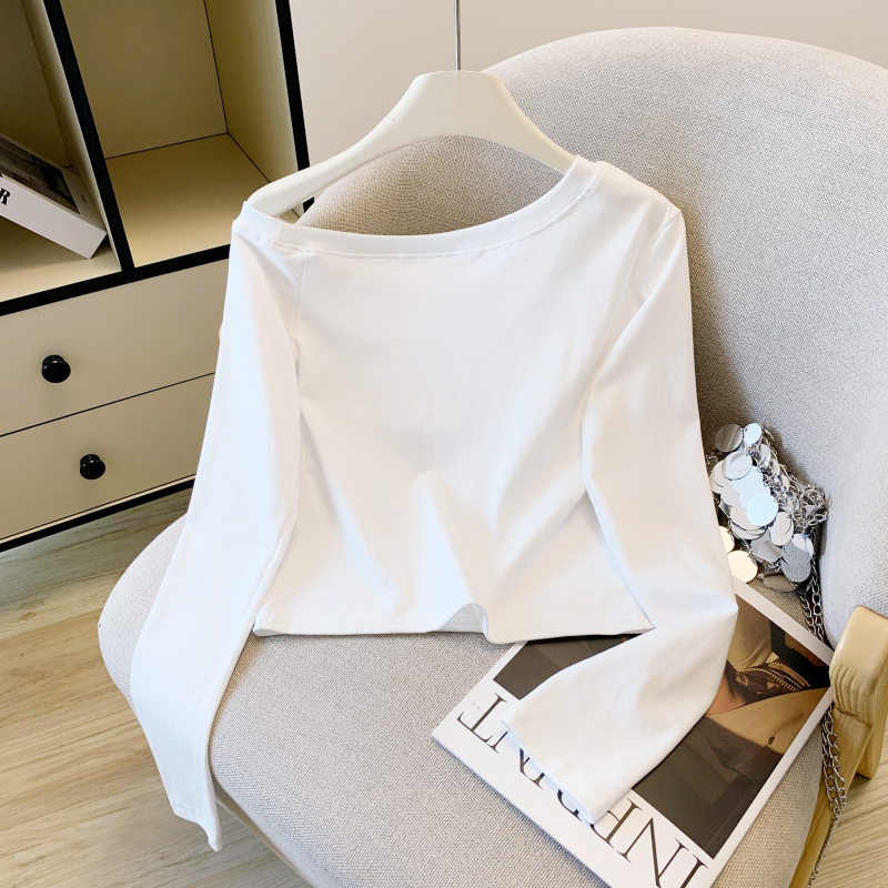 Printing all-match tops fashion strapless T-shirt