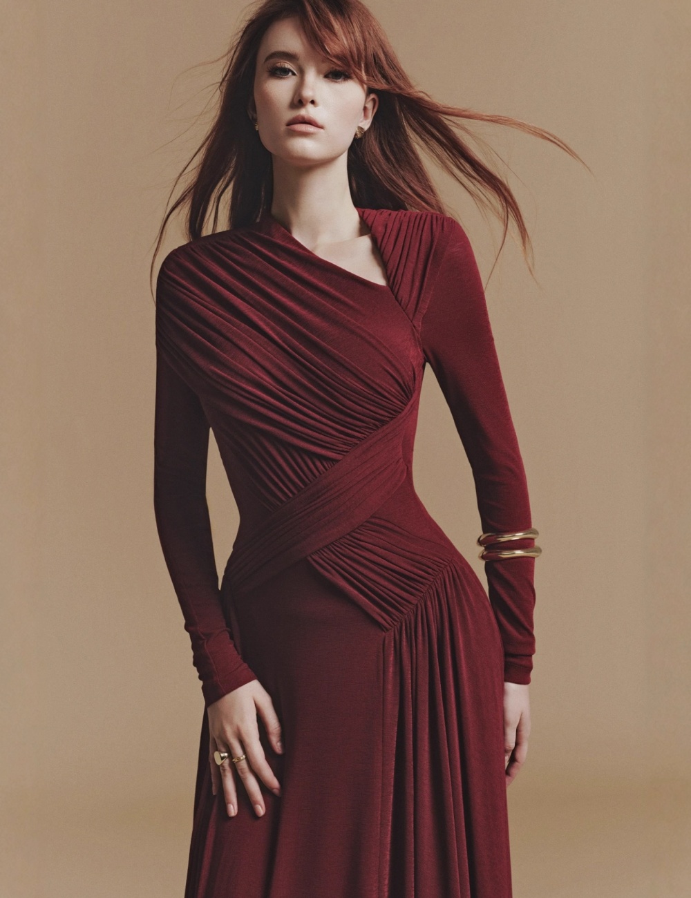 Autumn mopping formal dress long sleeve niche dress