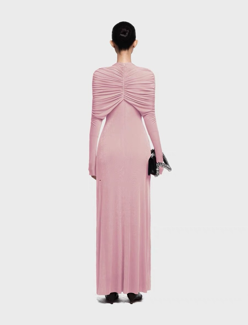 Ladies pure slim long dress asymmetry knitted fold dress