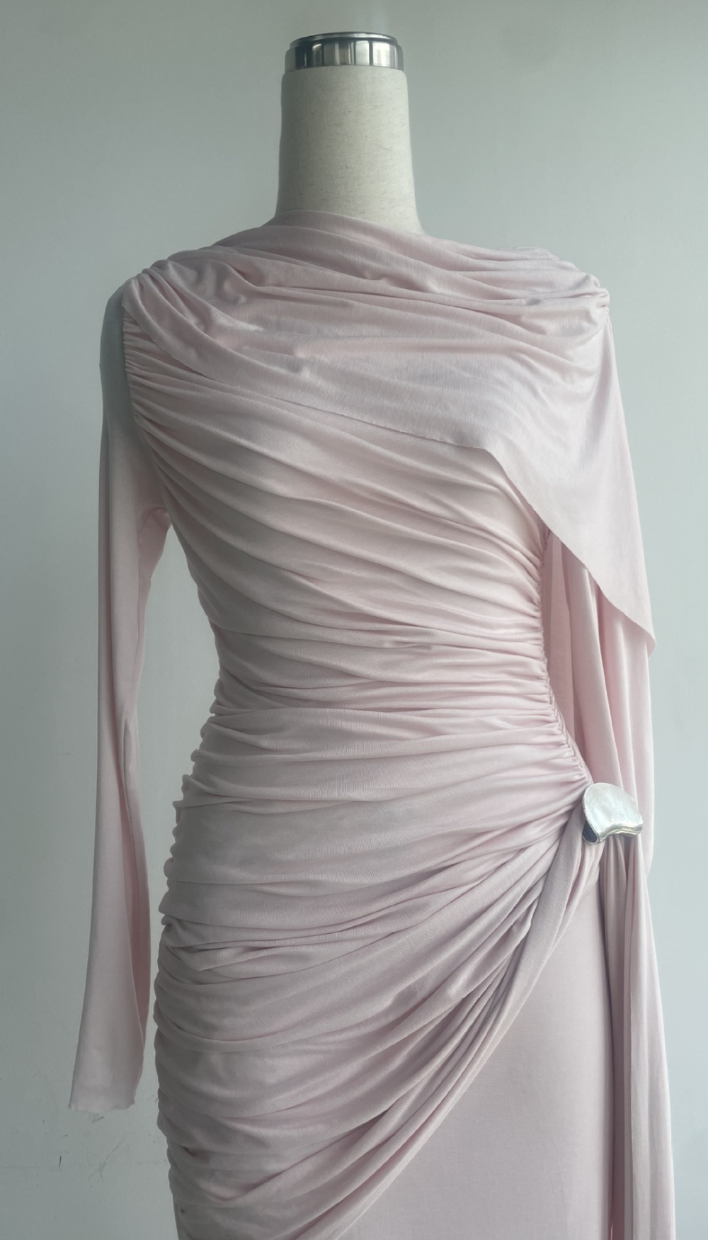 Knitted crimp niche long dress slim simple formal dress