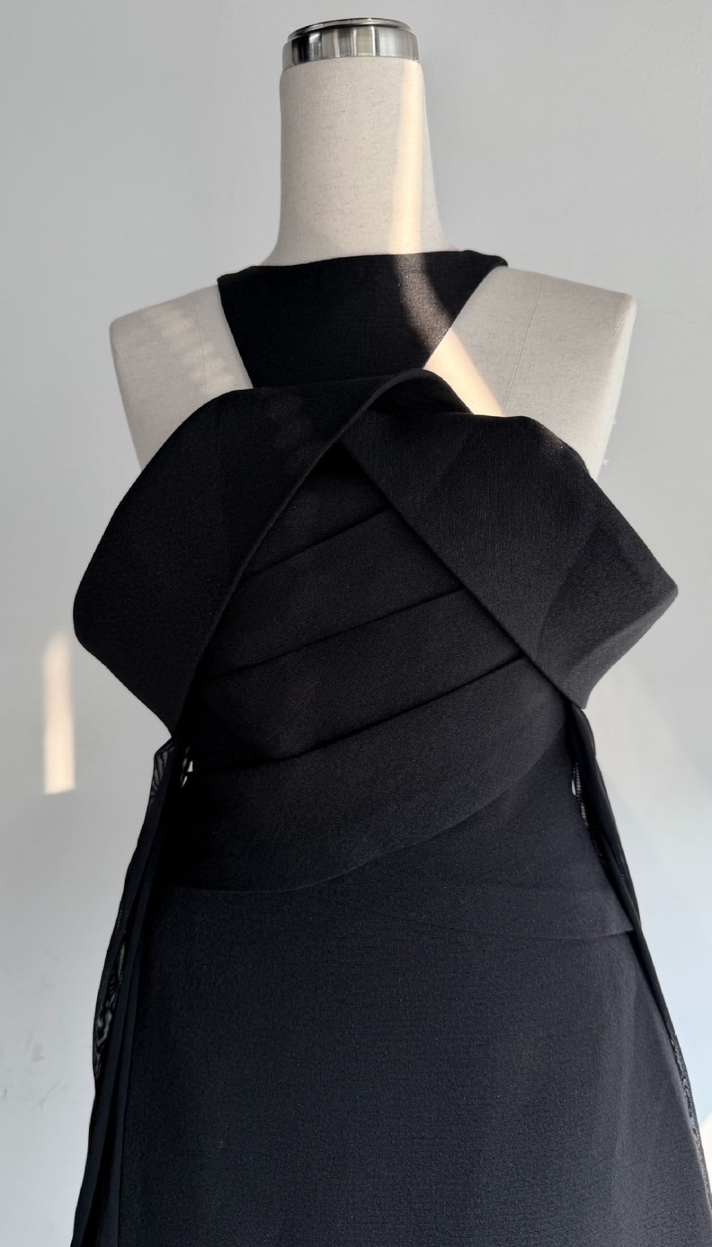 Elegant niche big skirt formal dress ladies black long dress