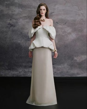 Temperament bud sleeve tops niche skirt a set