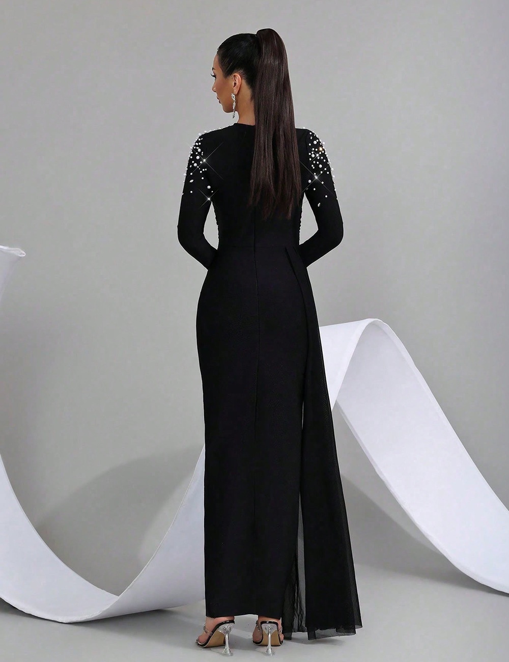 Beading formal dress streamer dress for women