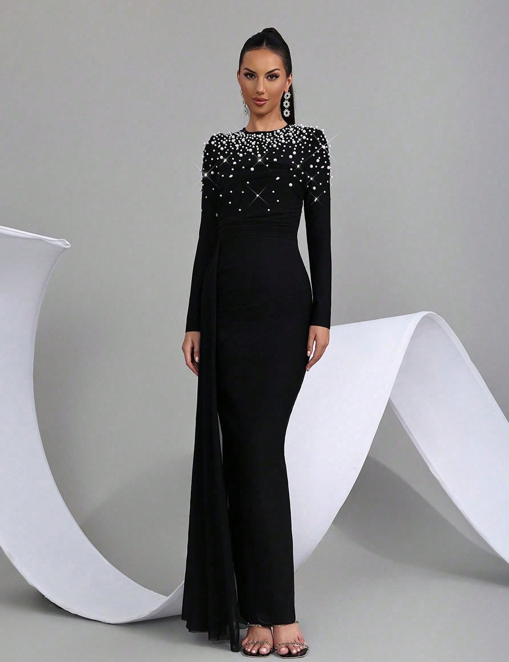 Beading formal dress streamer dress for women