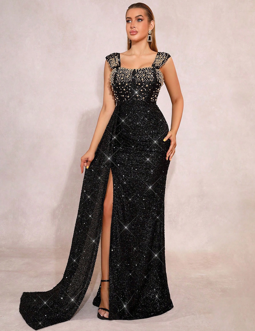 Slim split wedding evening dress sexy party long dress