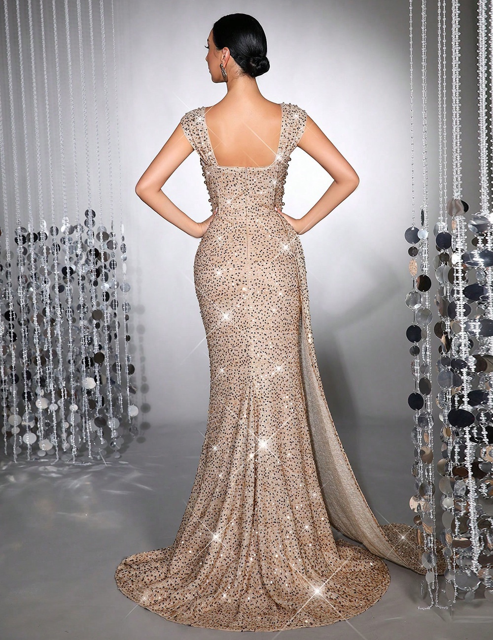 Slim split wedding evening dress sexy party long dress