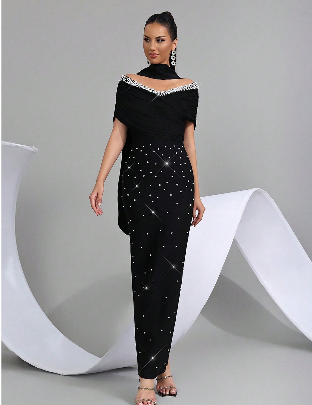 Beading bandage evening dress party long dress for women
