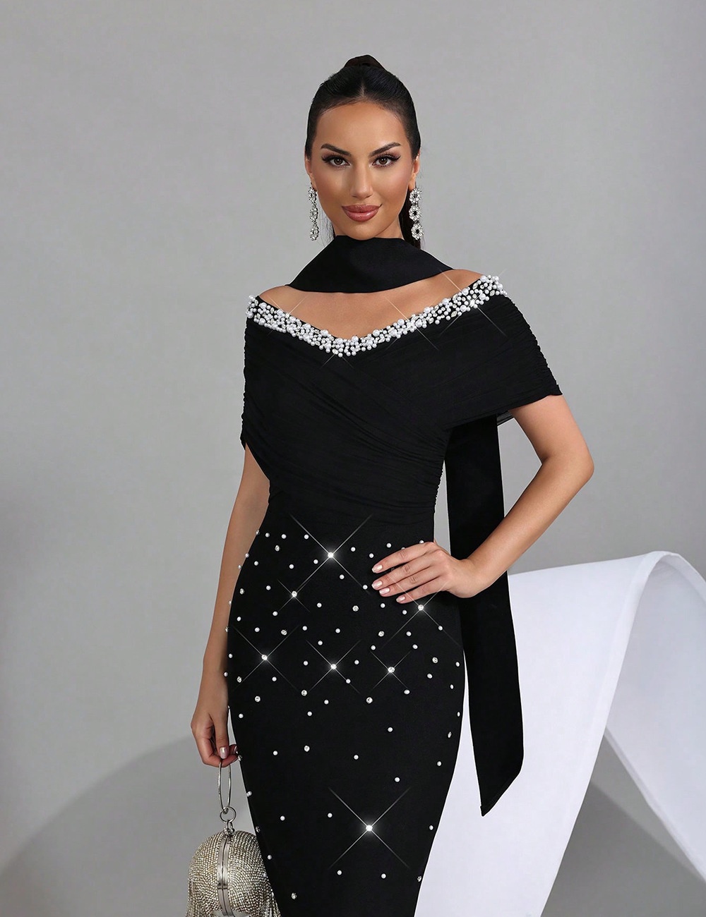 Beading bandage evening dress party long dress for women