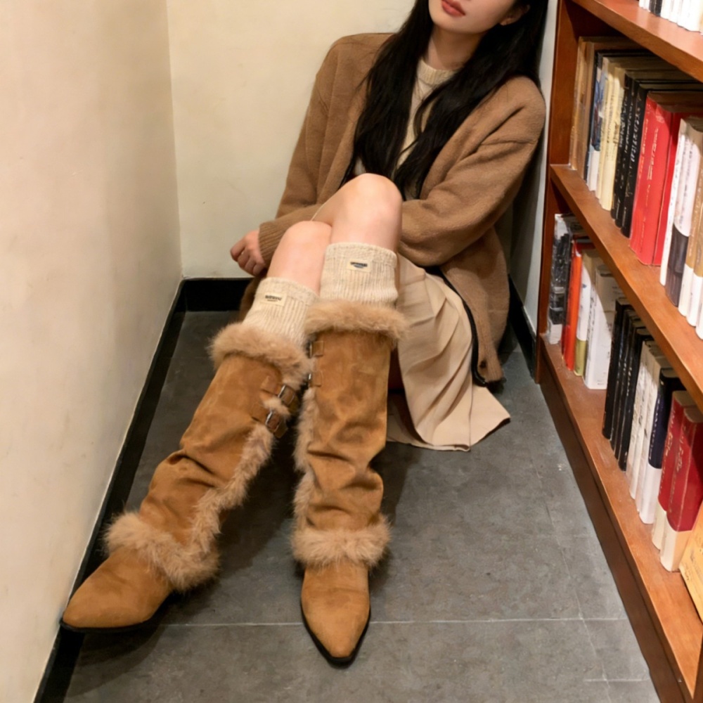 Thick crust thermal snow boots long tube women's boots