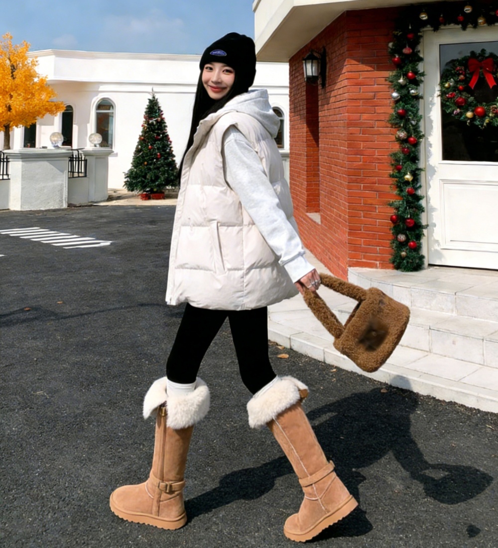 Wears outside elmo boots thermal plus velvet thigh boots for women