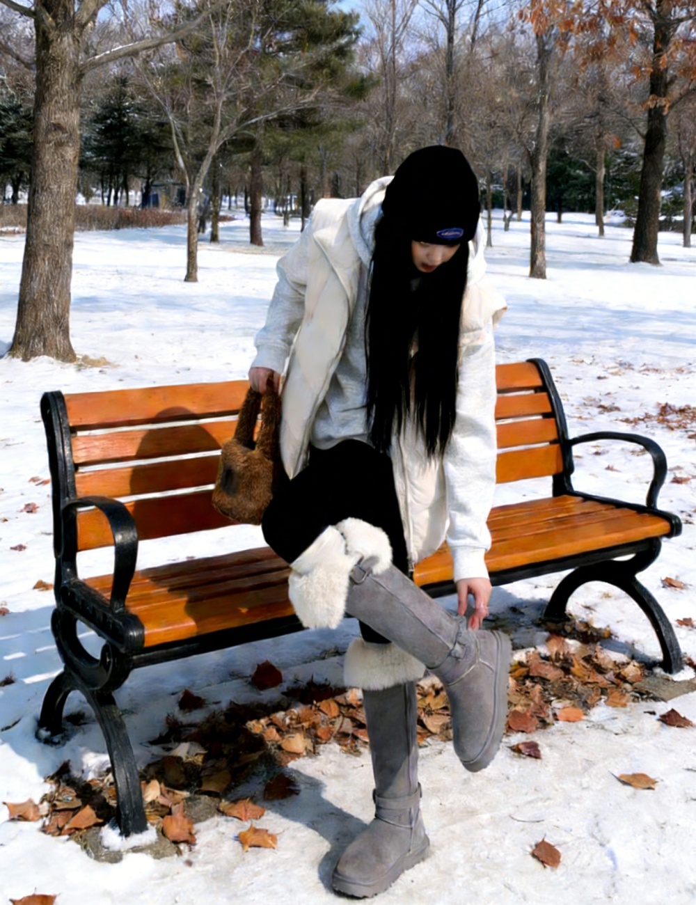 Wears outside elmo boots thermal plus velvet thigh boots for women