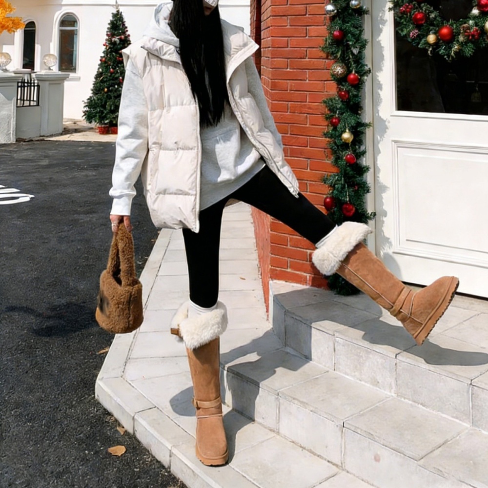 Wears outside elmo boots thermal plus velvet thigh boots for women