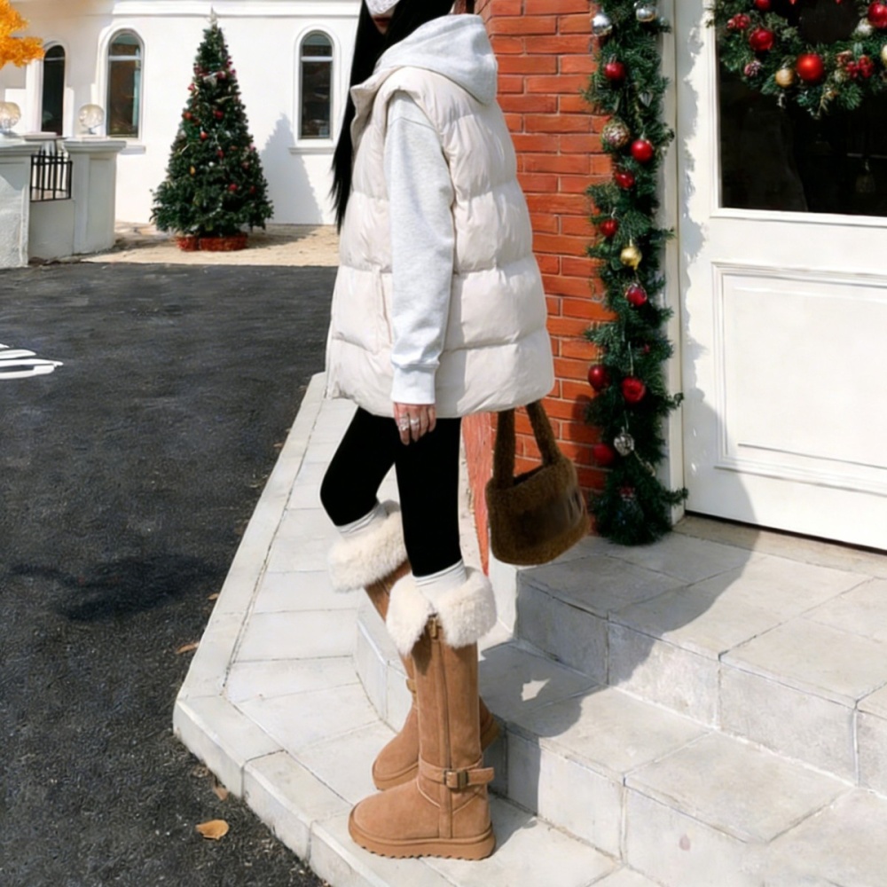 Wears outside elmo boots thermal plus velvet thigh boots for women