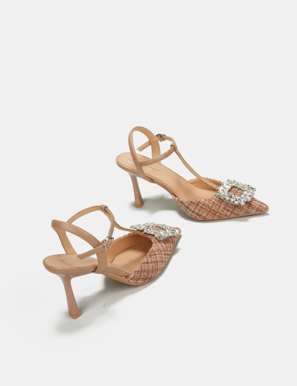 Fine-root side buckle summer sandals low pointed shoes for women