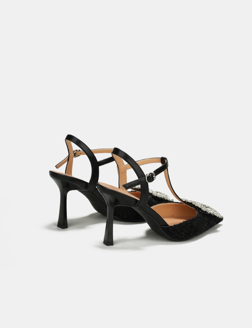 Fine-root side buckle summer sandals low pointed shoes for women