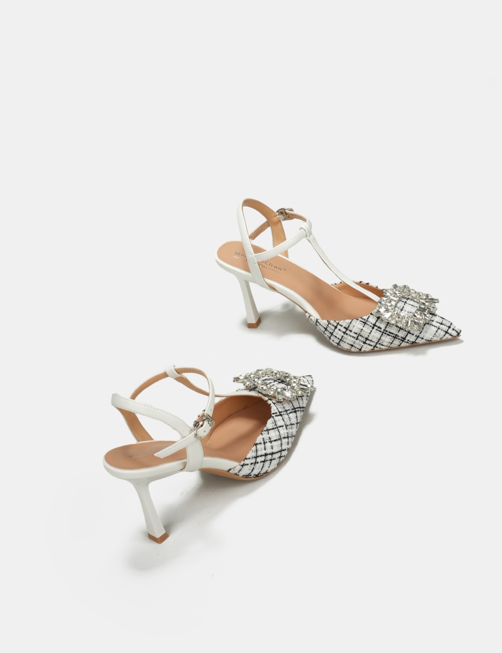 Fine-root side buckle summer sandals low pointed shoes for women