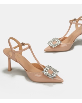 Temperament high-heeled shoes rhinestone sandals for women