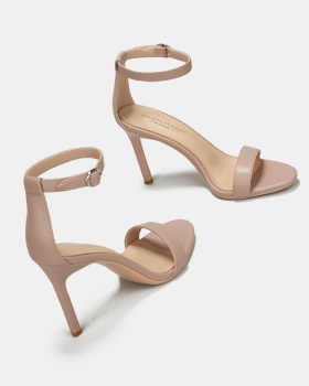 Cingulate large yard fish mouth middle-heel sandals for women